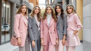 gris et rose vetement