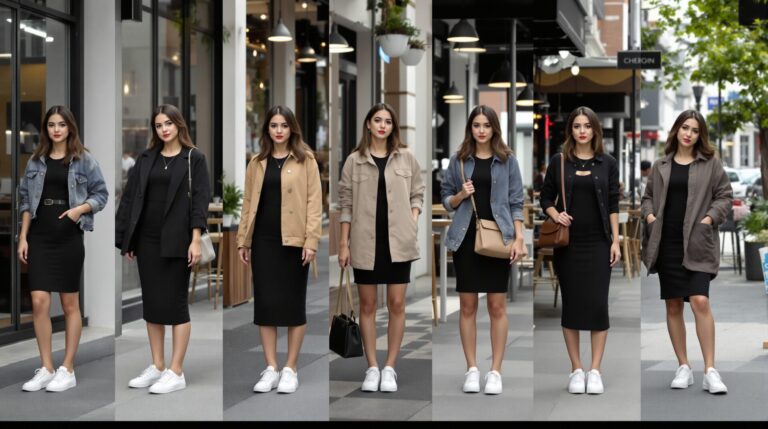 robe noire basket blanche