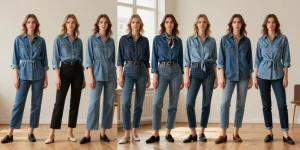 quoi mettre avec une chemise en jean