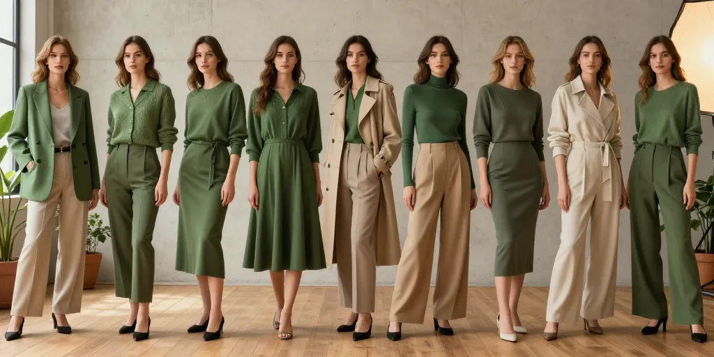 vert et beige vetement