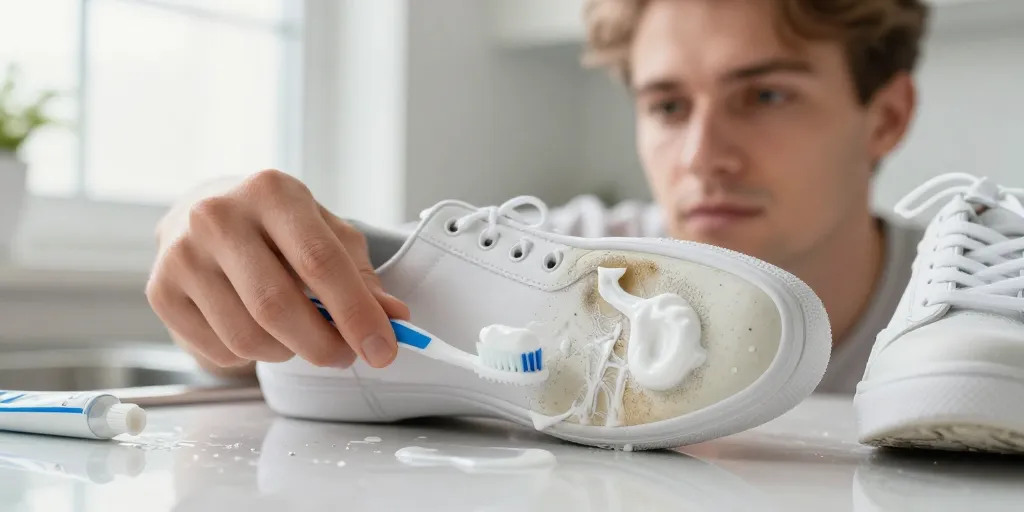 blanchir semelle basket avec dentifrice