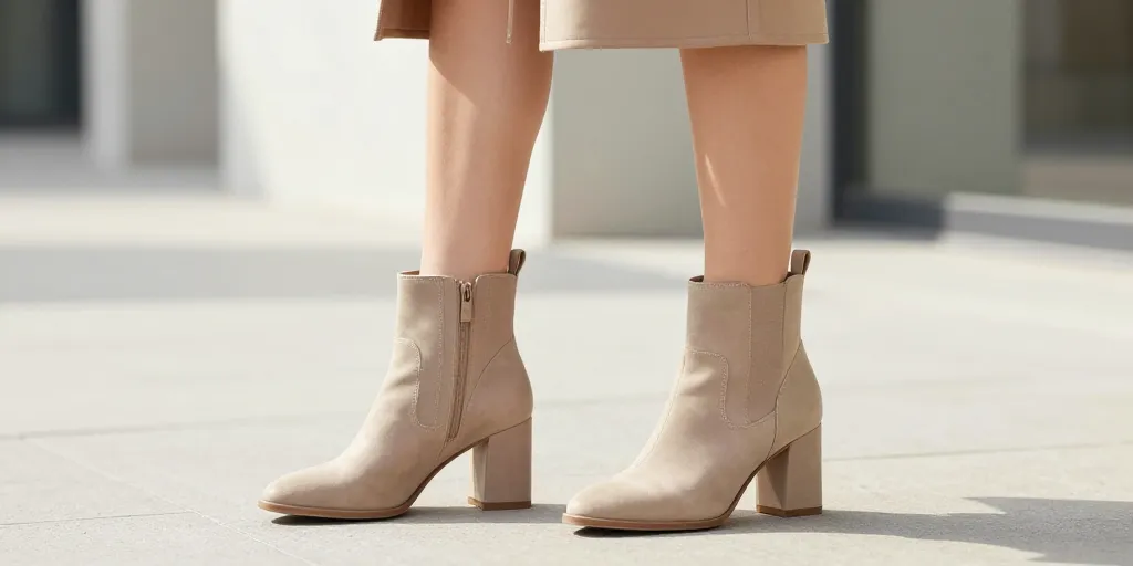 look bottine beige