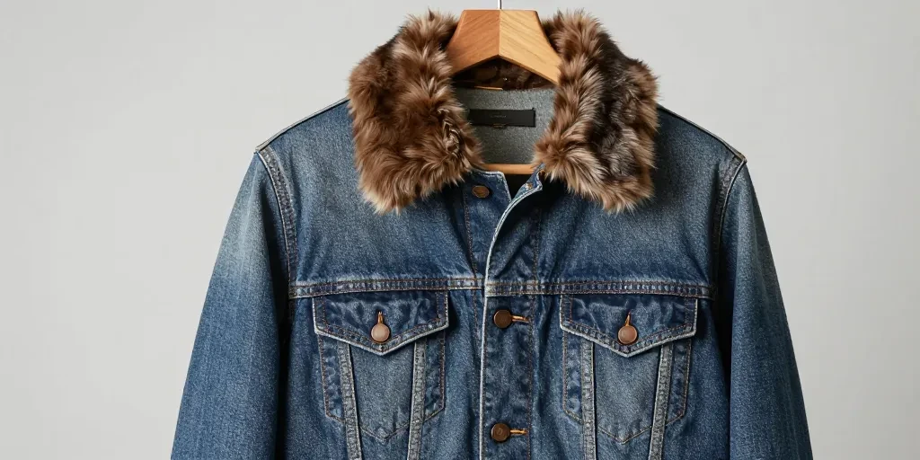 veste en jean homme fourrure